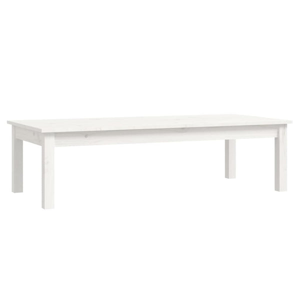 Weißer Couchtisch 110x50 cm Kiefer Massivholz