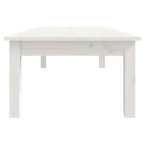 Weißer Couchtisch 110x50 cm Kiefer Massivholz