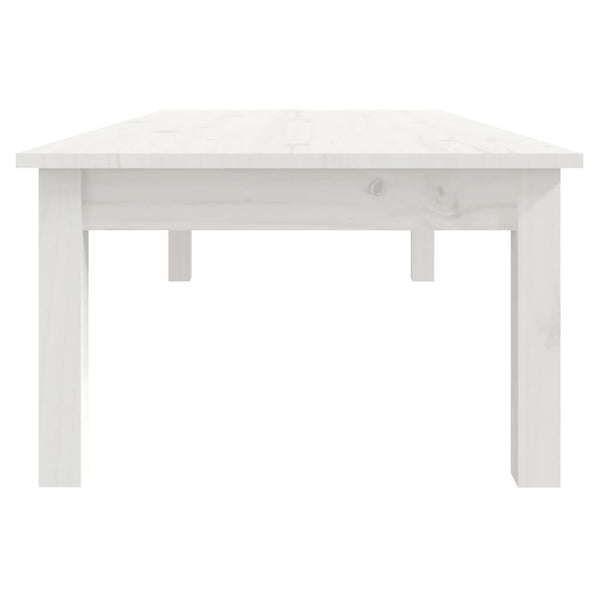 Weißer Couchtisch 110x50 cm Kiefer Massivholz