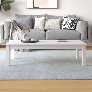 Weißer Couchtisch 110x50 cm Kiefer Massivholz