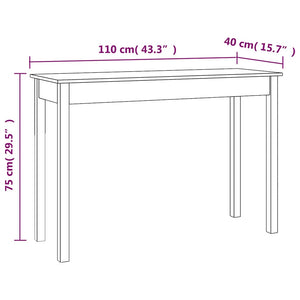 Weißer Konsolentisch Kiefer Massivholz 110 cm