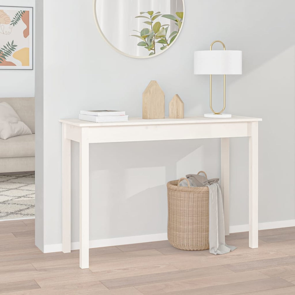 vidaXL Console blanche 110x40x75 cm en bois de pin massif
