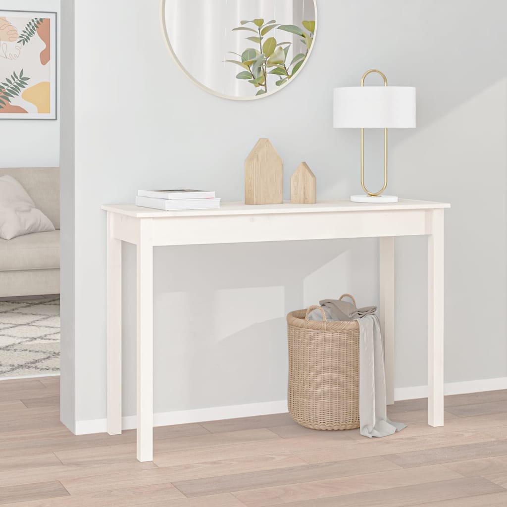 Weißer Konsolentisch Kiefer Massivholz 110 cm