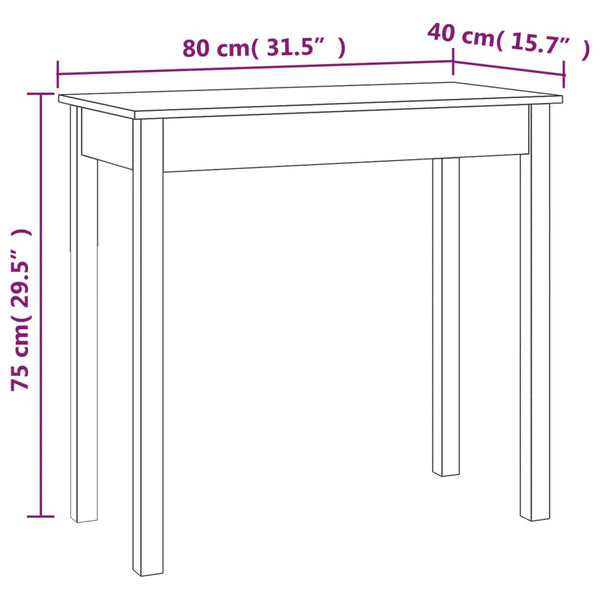 Konsolentisch Kiefer Massivholz 80x40x75 cm