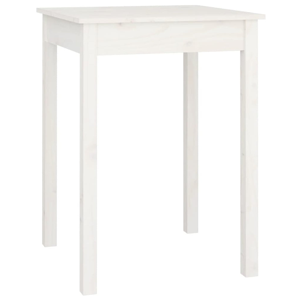 Weißer Esstisch Kiefer Massivholz 55x55 cm