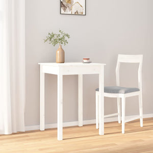 Weißer Esstisch Kiefer Massivholz 55x55 cm