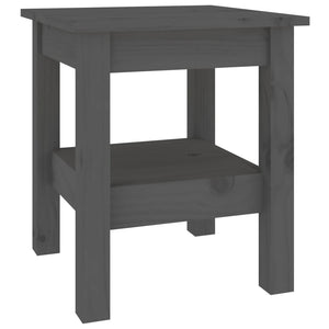 Grauer Couchtisch 35x35 cm Kiefer Massivholz