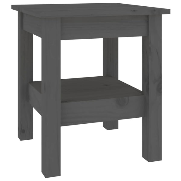 Grauer Couchtisch 35x35 cm Kiefer Massivholz