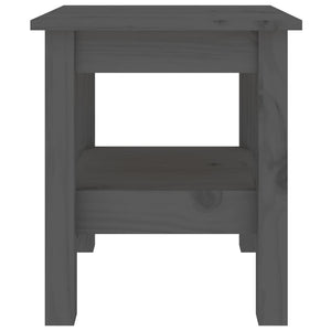 Grauer Couchtisch 35x35 cm Kiefer Massivholz
