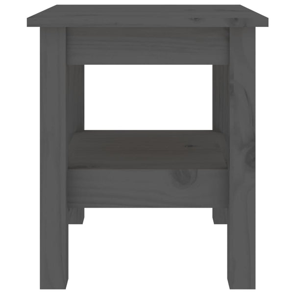 Grauer Couchtisch 35x35 cm Kiefer Massivholz