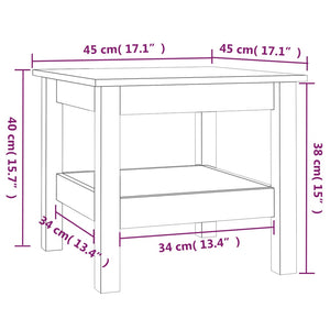 Couchtisch Kiefer Massivholz 45x45 cm