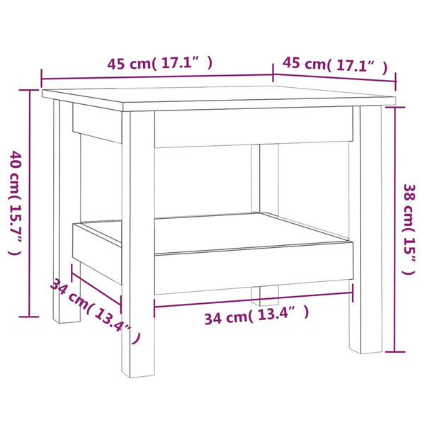 Couchtisch Kiefer Massivholz 45x45 cm