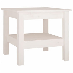 Weißer Couchtisch Kiefer Massivholz 45x45 cm