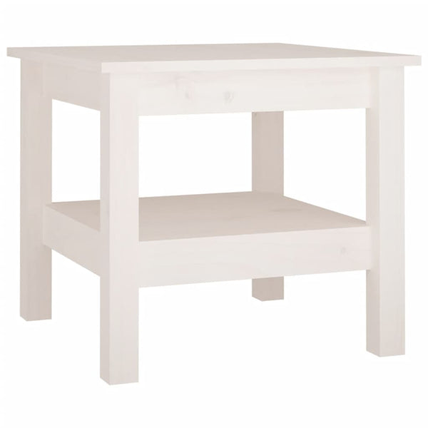 Weißer Couchtisch Kiefer Massivholz 45x45 cm