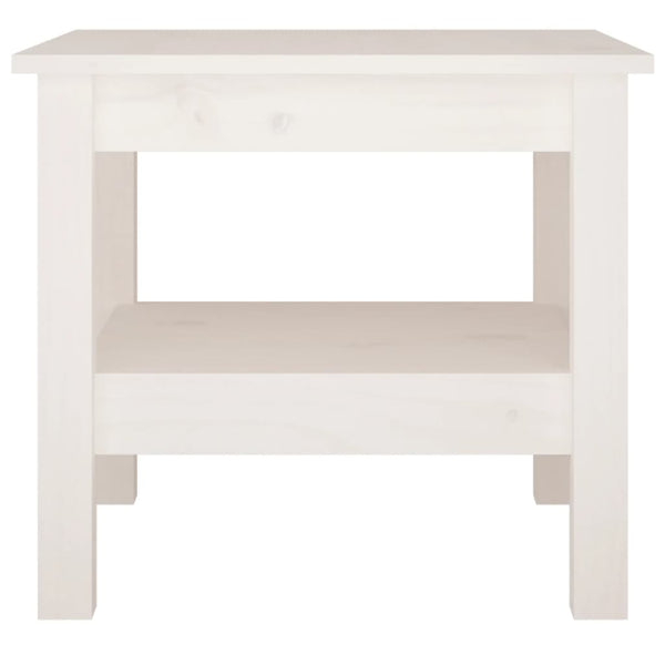 Weißer Couchtisch Kiefer Massivholz 45x45 cm