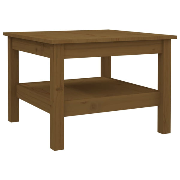 Couchtisch Honigbraun Kiefer Massivholz 55x55 cm