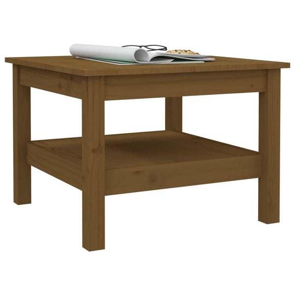 Couchtisch Honigbraun Kiefer Massivholz 55x55 cm
