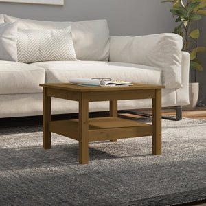 Couchtisch Honigbraun Kiefer Massivholz 55x55 cm