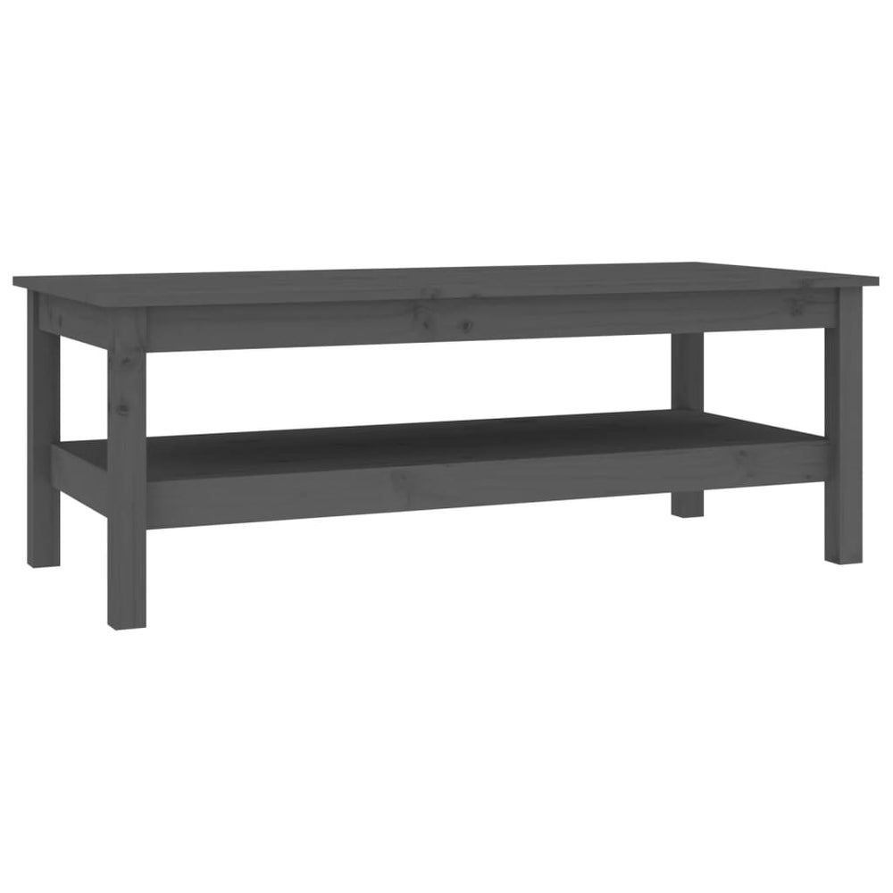 vidaXL Coffee Table Grey 110x50x40 cm Solid Pine Wood