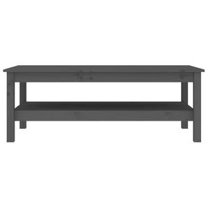 Grauer Couchtisch 110x50 cm Kiefer Massivholz