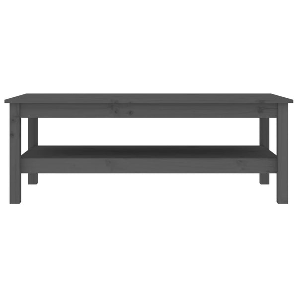 Grauer Couchtisch 110x50 cm Kiefer Massivholz
