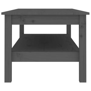 Grauer Couchtisch 110x50 cm Kiefer Massivholz