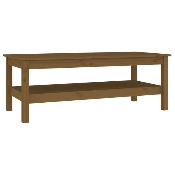 Couchtisch Honigbraun Kiefer Massivholz 110x50 cm