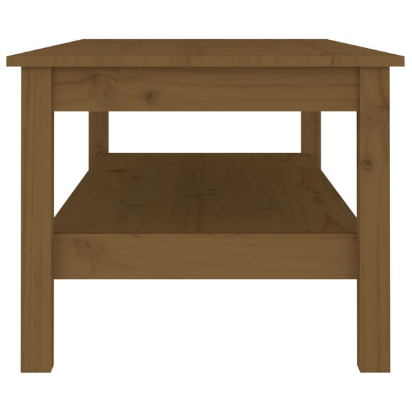 Couchtisch Honigbraun Kiefer Massivholz 110x50 cm