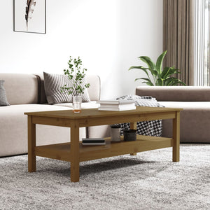 Couchtisch Honigbraun Kiefer Massivholz 110x50 cm