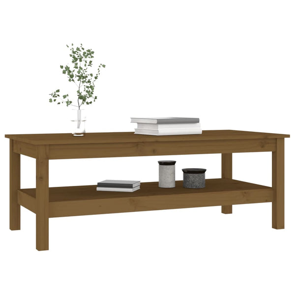 Couchtisch Honigbraun Kiefer Massivholz 110x50 cm
