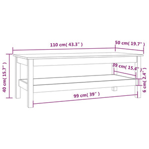 Couchtisch Honigbraun Kiefer Massivholz 110x50 cm