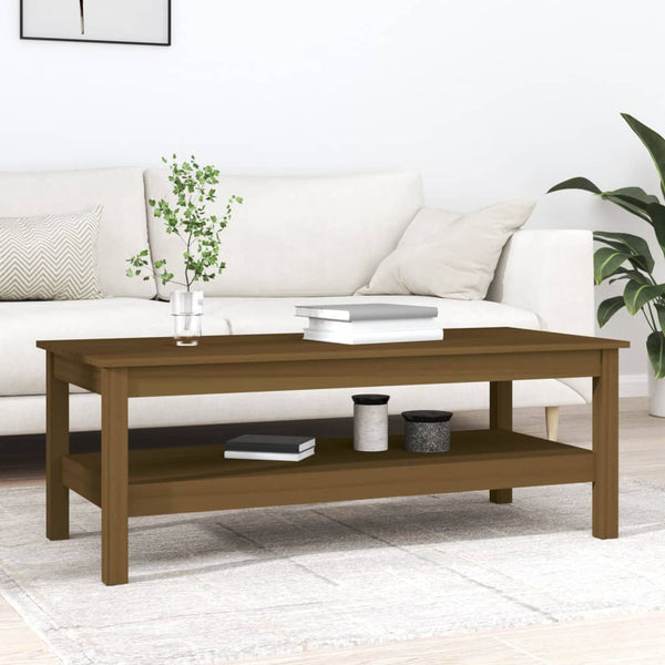 Couchtisch Honigbraun Kiefer Massivholz 110x50 cm