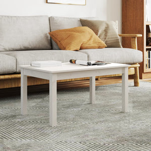 Weißer Couchtisch Kiefer Massivholz 80x50 cm