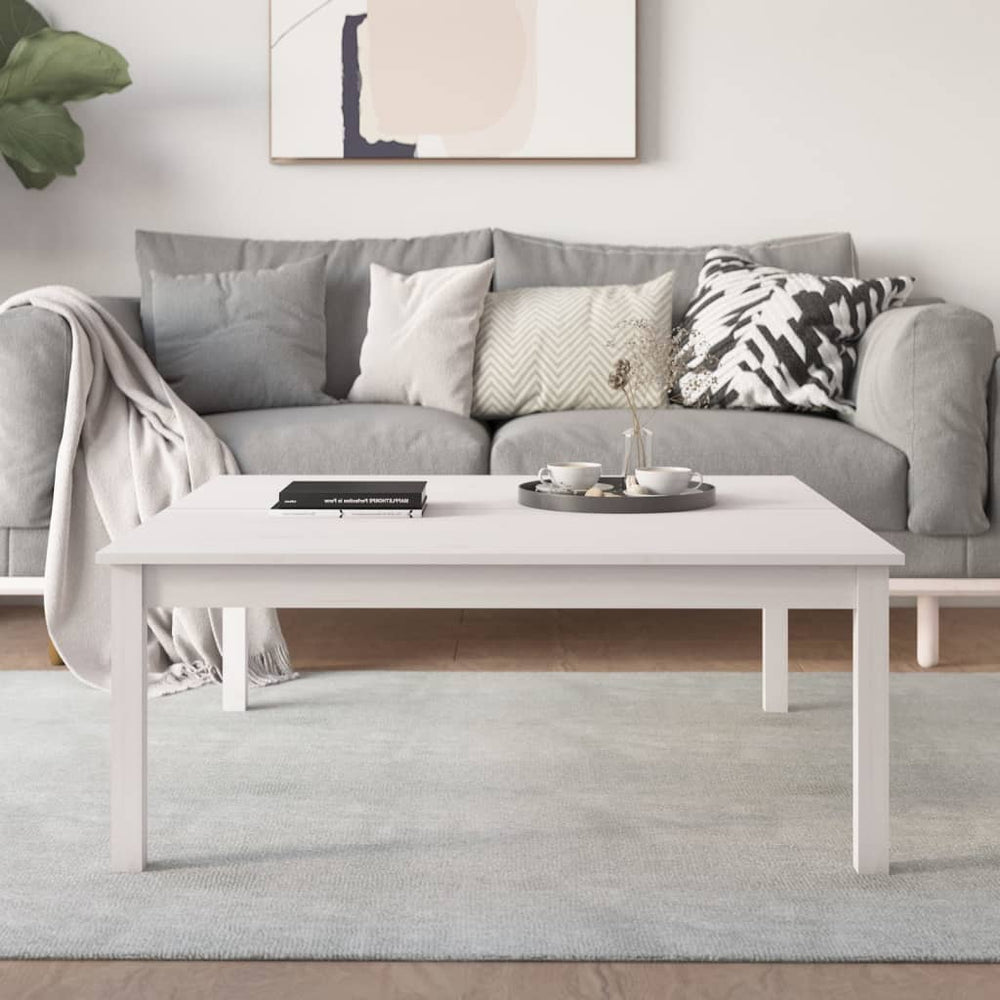 vidaXL Coffee Table White 100x100x40 cm Solid Pine Wood