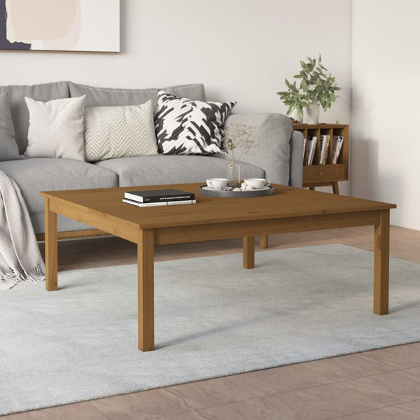Couchtisch Honigbraun Kiefer Massivholz 100x100 cm