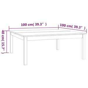 Couchtisch Honigbraun Kiefer Massivholz 100x100 cm