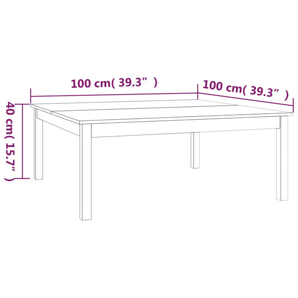 Couchtisch Honigbraun Kiefer Massivholz 100x100 cm