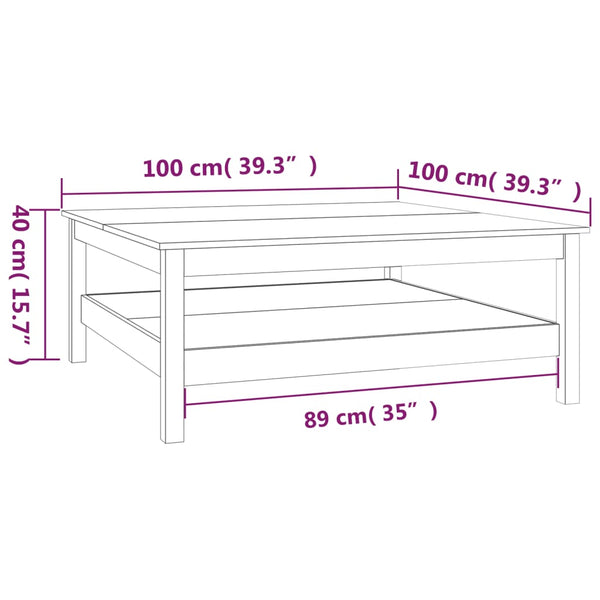 Couchtisch Kiefer Massivholz 100x100 cm