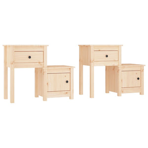 2er Set Nachttische Kiefer Massivholz