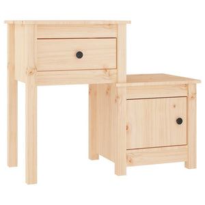 2er Set Nachttische Kiefer Massivholz