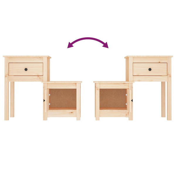 2er Set Nachttische Kiefer Massivholz