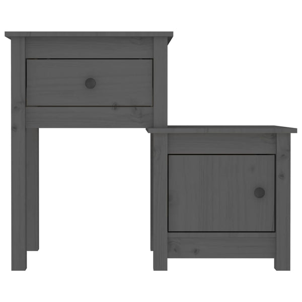 Grauer Kiefer Massivholz Nachttisch 79,5cm