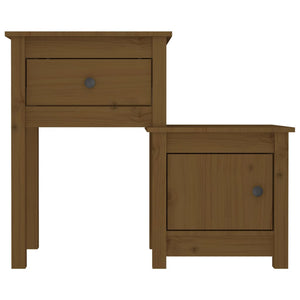 vidaXL Tables de chevet 2 pcs Marron miel 79,5x38x65,5 cm Bois de pin massif