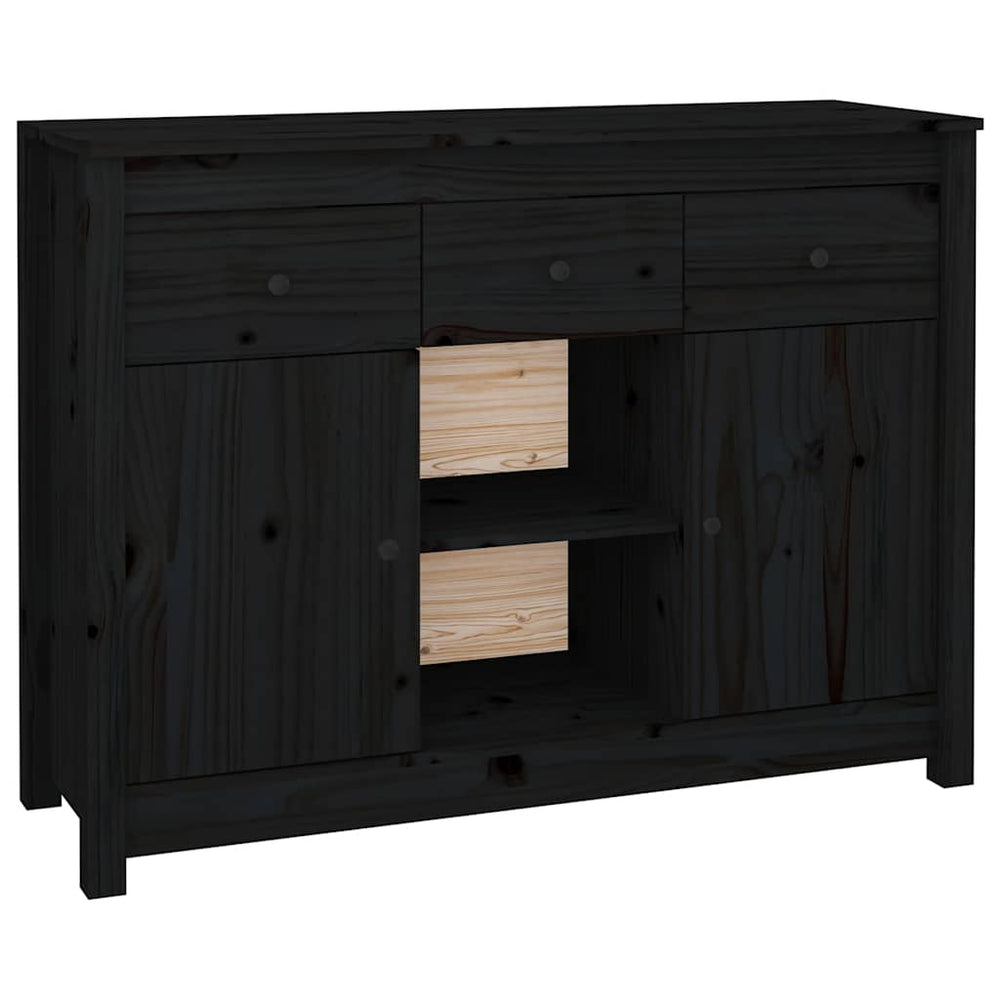 Schwarzes Sideboard Kiefer Massivholz 100cm