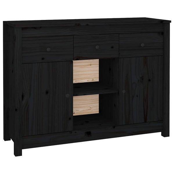 Schwarzes Sideboard Kiefer Massivholz 100cm