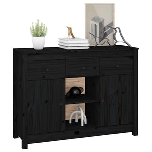 Schwarzes Sideboard Kiefer Massivholz 100cm