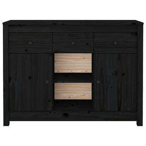 Schwarzes Sideboard Kiefer Massivholz 100cm
