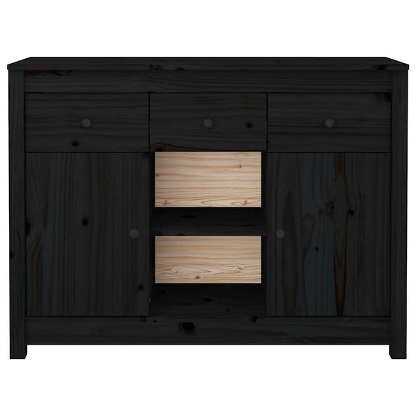 Schwarzes Sideboard Kiefer Massivholz 100cm
