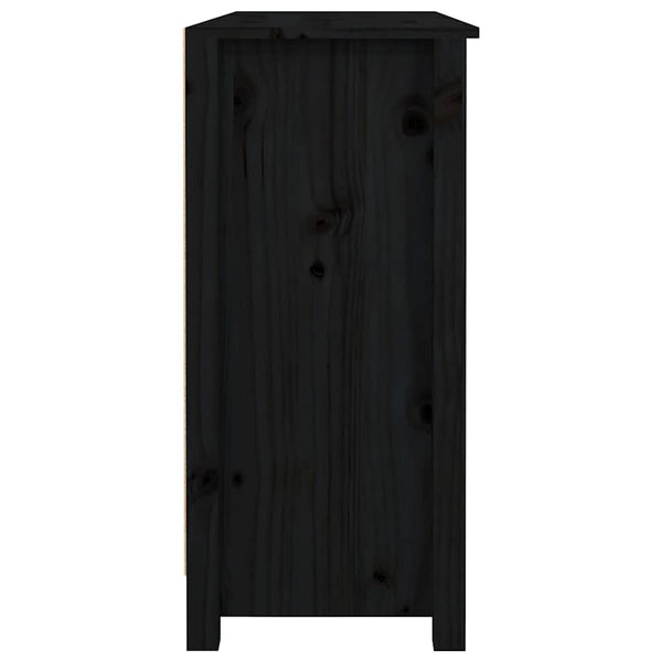 Schwarzes Sideboard Kiefer Massivholz 100cm