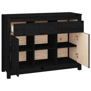 Schwarzes Sideboard Kiefer Massivholz 100cm
